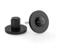 Loops Industrial Hex Thumbturn & Release Lock - Matt Black - Bathroom Door WC