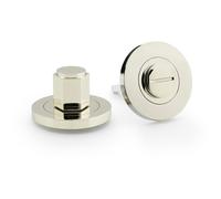 Loops Industrial Hex Thumbturn & Release Lock - Polished Nickel - Bathroom Door WC