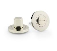 Loops Industrial Hex Thumbturn & Release Lock - Polished Nickel - Bathroom Door Wc