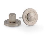 Loops Industrial Hex Thumbturn & Release Lock - Satin Nickel - Bathroom Door Wc