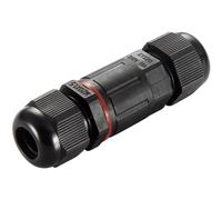 Loops Inline IP68 Straight Connector - Three Way Terminal Block - Black Nylon Loops Black