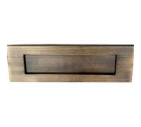 Loops Inward Opening Letter Plate 257mm X 81mm Florentine Bronze Plain Door Letterbox