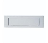 Loops Inward Opening Letter Plate - 257mm X 81mm Satin Chrome Plain Door Letterbox