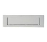 Loops Inward Opening Letterbox Plate 275mm Fixing Centres 306 x 104mm Satin Chrome Loops Multicolor