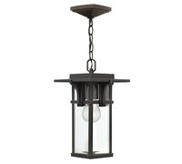 Loops IP23 1 Bulb Chain Lantern Oil Rubbed Bronze & Glass LED E27 100W in Clear Loops Clear