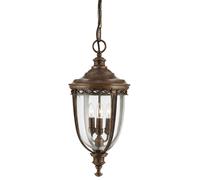 Loops IP23 3 Bulb Traditional Chain Lantern Light British Bronze LED E14 60W Loops Multicolor
