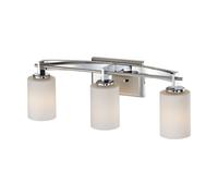 Loops IP44 3 Bulb Wall Light Arc Shaped Opal Etched Glass Polished Chrome LED G9 3.5W in Clear Loops Clear