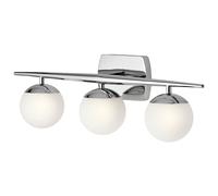 Loops IP44 3 Bulb Wall Light Satin Etched Cased Opal Globes Chrome LED G9 3.5W Loops Multicolor