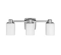 Loops IP44 3 Bulb Wall Light Square Etched Opal Glass Shade Chrome LED G9 3.5W in Clear Loops Clear