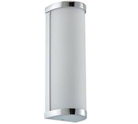 Loops IP44 Bathroom Wall Light Chrome & Frosted Glass Modern Round Twin Curved Lamp in Clear Loops Clear