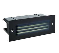 Loops IP44 LED Full Brick Light Textured Black & Louvre Slotted Grill 3.5W Cool White Loops Black