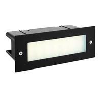 Loops IP44 LED Full Brick Light Textured Black & Plain Frosted Glass 3.5W Cool White Loops Black