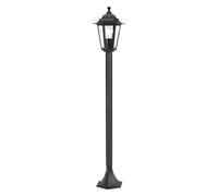 Loops IP44 Outdoor Bollard Light Black Cast Aluminium 1 x 60W E27 Tall Lamp Post Loops Black