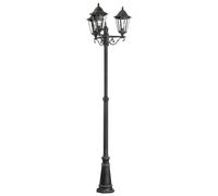 Loops IP44 Outdoor Bollard Light Black & Silver Patina Aluminium 3 x 60W E27 Bulb Loops Black