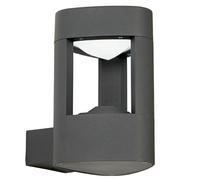 Loops IP44 Outdoor LED Lamp Textured Grey Triangle Wall Light Porch Door Open Lantern Loops Grey