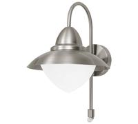 Loops IP44 Outdoor Offset Wall Light & PIR Sensor Stainless Steel 1 x 60W E27 Bulb in Metallics Loops Metallics