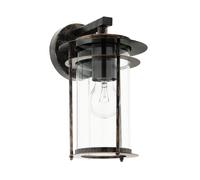 Loops IP44 Outdoor Wall Light Antique Copper & Glass Shade Lamp 1 x 60W E27 Bulb Loops Copper