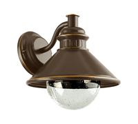 IP44 Outdoor Wall Light Brown & Copper Steel Shade 1 x 40W E27 Bulb