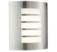 IP44 Outdoor Wall Light Brushed Steel & Diffuser 7W Warm White LED Porch Lamp