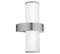 Loops IP44 Outdoor Wall Light Stainless Steel & Silver 2 x 60W E27 Lamp Bulb in Metallics Loops Metallics