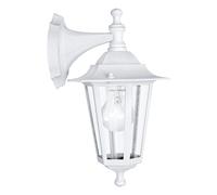 Loops IP44 Outdoor Wall Light White Aluminium Lantern 1 x 60W E27 Bulb Porch Lamp