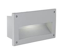 IP44 Recessed Outdoor Wall Light Silver Cast Aluminium 1 x 40W E14 Bulb