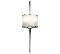 Loops IP44 Twin Wall Light Long Pole Central Glass Shade Polished Chrome LED G9 3.5W in Clear Loops Clear