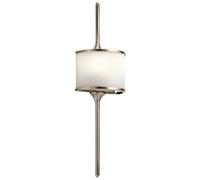 Loops IP44 Twin Wall Light Mid Way Glass Shade Classic Pewter LED G9 3.5W in Clear Loops Clear