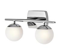 Loops IP44 Twin Wall Light Satin Etched Cased Opal Globes Polished Chrome LED G9 3.5W Loops Multicolor