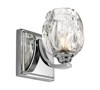 Loops IP44 Wall Light Multi Faceted Crystal Glass Shade Polished Chrome LED G9 3.5W in Clear Loops Clear