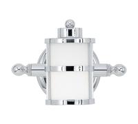 Loops IP44 Wall Light Opal Etched Glass Dimmable Polished Chrome LED G9 3.5W in Clear Loops Clear