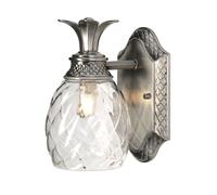 Loops IP44 Wall Light Pineapple Shaped Clear Optic Glass Polished Nickel LED G9 3.5W in Metallics Loops Metallics