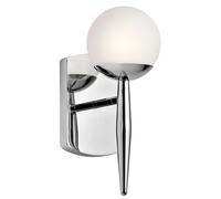 Loops Ip44 Wall Light Satin Etched Cased Opal Globes Polished Chrome LED G9 3.5W Loops Multicolor