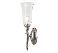 Loops IP44 Wall Light Tall Clear Glass Shade LED Included Polished Nickel LED G9 3.5W in Metallics Loops Metallics