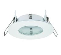 Loops IP65 Bathroom Slim Round Ceiling Downlight Matt White Recessed GU10 LED Lamp Loops White