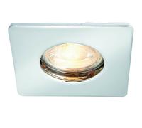 Loops IP65 Bathroom Slim Square Ceiling Downlight Brushed Chrome Recessed GU10 Lamp Loops Multicolor