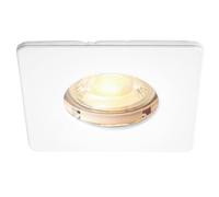 Loops IP65 Bathroom Slim Square Ceiling Downlight Matt White Recessed GU10 LED Lamp Loops White