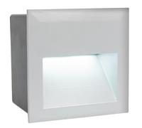 IP65 Recessed Outdoor Wall Light Silver Cast Aluminium 3.7W Built in LED