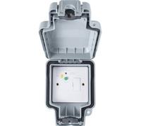 Loops Ip66 Outdoor 1 Gang Single 13A Uk Plug Socket & 30Ma Rcd Garden Enclosure Box