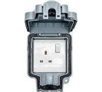 Loops Ip66 Outdoor 1 Gang Single Switched 13A Uk Plug Socket Garden Enclosure Box