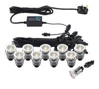 Loops IP67 Decking Plinth Light Kit 10x 25mm Colour Changing White Lamps Outdoor Rated Loops White