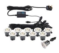 IP67 Decking Plinth Light Kit 10x 35mm Colour Changing White Lamps Outdoor Rated