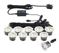 IP67 Decking Plinth Light Kit 10x 45mm Colour Changing White Lamps Outdoor Rated