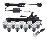 IP67 Outdoor Decking Plinth Lights 10x 25mm Colour Changing Daylight Blue Lamp