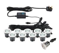 IP67 Outdoor Decking Plinth Lights 10x 35mm Colour Changing Daylight Blue Lamp