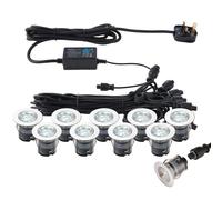 Loops IP67 Outdoor Decking Plinth Lights 10x 35mm Colour Changing Daylight Blue Lamp Loops Multicolor