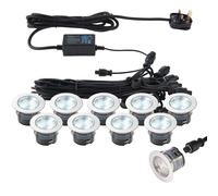 Loops IP67 Outdoor Decking Plinth Lights 10x 45mm Colour Changing Daylight Blue Lamp Loops Multicolor