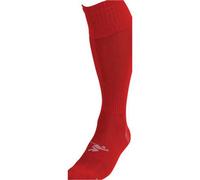 Loops Junior Size 3-6 Pro Football Socks - Plain Red - Ventilated Toe Protection