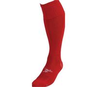 Loops Junior Size 8-11 Pro Football Socks - Plain Red - Ventilated Toe Protection