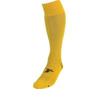 Loops Junior Size 8-11 Pro Football Socks - Plain Yellow - Ventilated Toe Protection